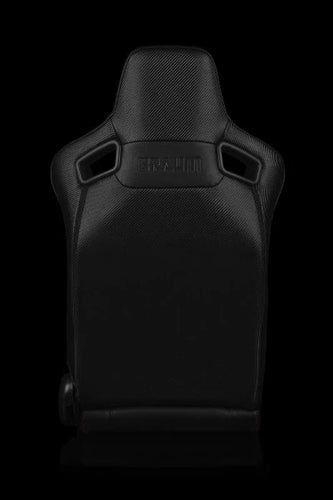 BRAUM ELITE-X Series Sport Reclinable Seats - Pair - Black Diamond (Red Trim)