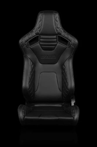 BRAUM ELITE-X Series Sport Reclinable Seats - Pair - Black Diamond (Grey Stitching)