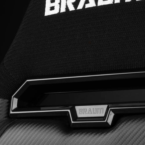 Braum Racing VIPER-X Series Sport Reclinable Seats- Pair - Black Jacquard (White Piping)