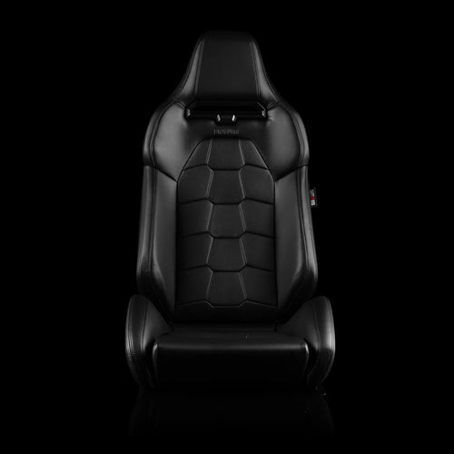 Braum Racing VIPER-X Series Sport Reclinable Seats- Pair - Black Leatherette (Snakeskin Edition)