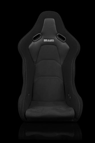 Braum Racing FALCON-S Series Fixed Back Bucket Composite Seat - Pair - Black Cloth / Grey Stitching
