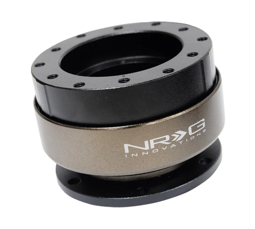 NRG Gen 2 Black Body w/ Titanium Ring Steering Wheel Quick Release Hub Kit - Universal Fitment