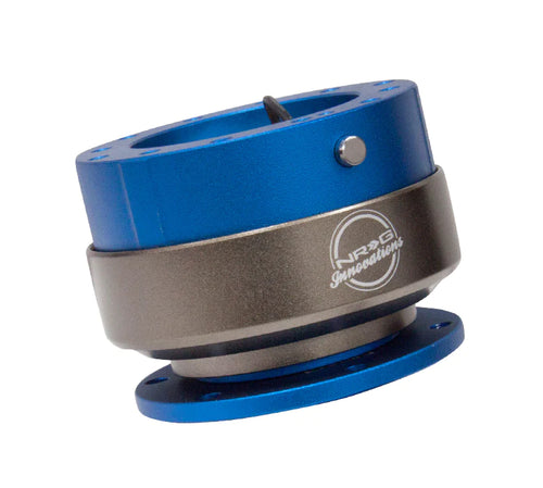 NRG Gen 2 Blue Body w/ Titanium Ring Steering Wheel Quick Release Hub Kit - Universal Fitment