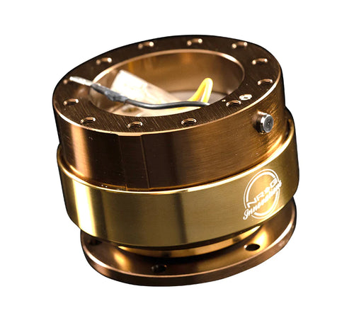 NRG Gen 2 Bronze Body w/ Chrome Gold Steering Wheel Quick Release Hub Kit - Universal Fitment