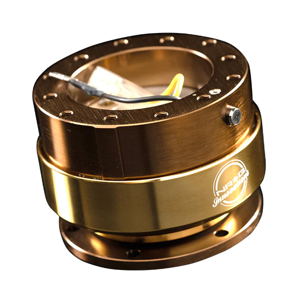 NRG Gen 2 Bronze Body w/ Chrome Gold Steering Wheel Quick Release Hub Kit - Universal Fitment