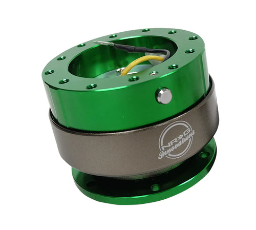 NRG Gen 2 Green Body w/ Titanium Ring Steering Wheel Quick Release Hub Kit - Universal Fitment