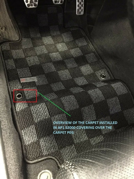 Phase 2 Motortrend (P2M) Checkered Flag Extended Carpet Floor Mats - Honda S2000 (2000-2009)