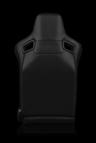 Braum Racing Elite-X Series Sport Reclinable Seats - Black Diamond w/ Grey Stitching - Pair
