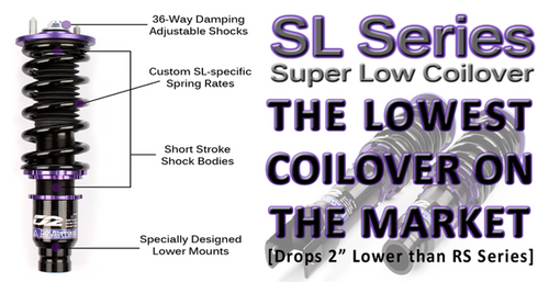 D2 Racing SL Series (Super Low) Coilovers -  Honda Civic EK (1996-2000)