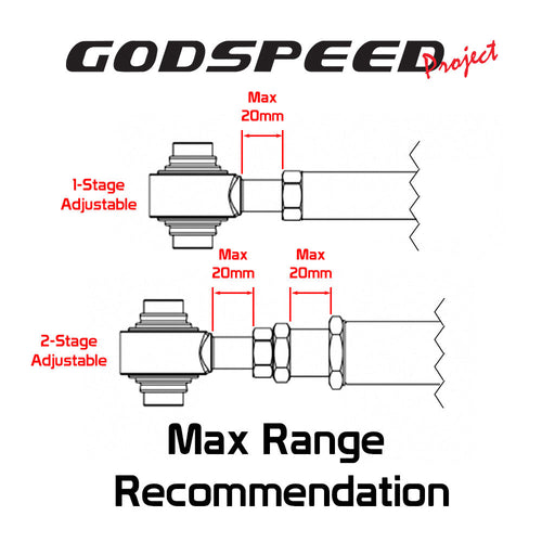 GodSpeed Project (GSP) Front Upper Camber Control Arms FUCA Set - Honda Prelude (BA8-9/BB1-4) 1992-96