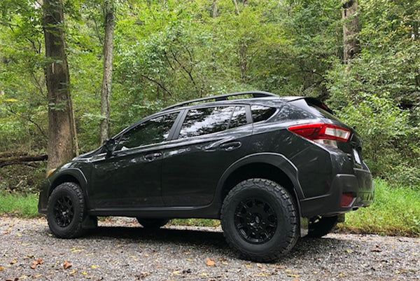 Rally Armor Black w/ White Logo Mud Flaps for Subaru XV Crosstrek & Lifted Models (2018-2021)