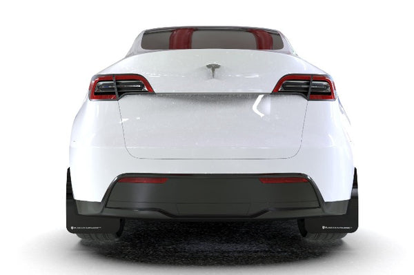 Rally Armor UR Black w/ Grey Logo Mud Flaps Set - Tesla Model Y (2020-2023)