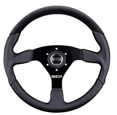 Sparco L505 Steering Wheel 350mm - Black Alcantara, Leather, Perforated Leather