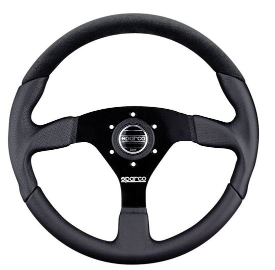 Sparco L505 Steering Wheel 350mm - Black Alcantara, Leather, Perforated Leather