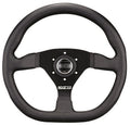 Sparco L360 Steering Wheel 330mm - Black Leather Flat Dish w/ Flat Bottom