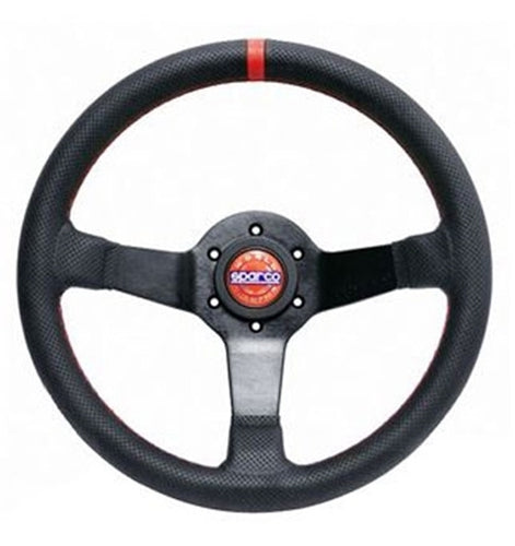 Sparco CHAMPION Steering Wheel 330mm - Perforated Leather, Red Stitching