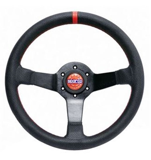 Sparco CHAMPION Steering Wheel 330mm - Perforated Leather, Red Stitching