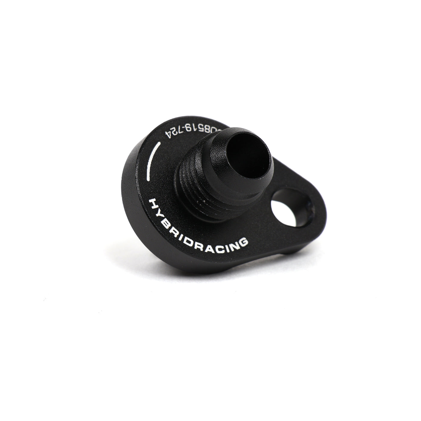 Hybrid Racing -6 AN Water Pump Port Fitting - straight fitting installed