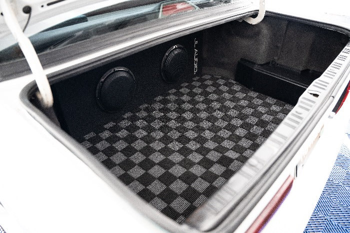 Phase 2 Motortrend (P2M) Checkered Carpet Trunk Mat - BMW 3 Series E30 Coupe & Sedan (1984-1991)