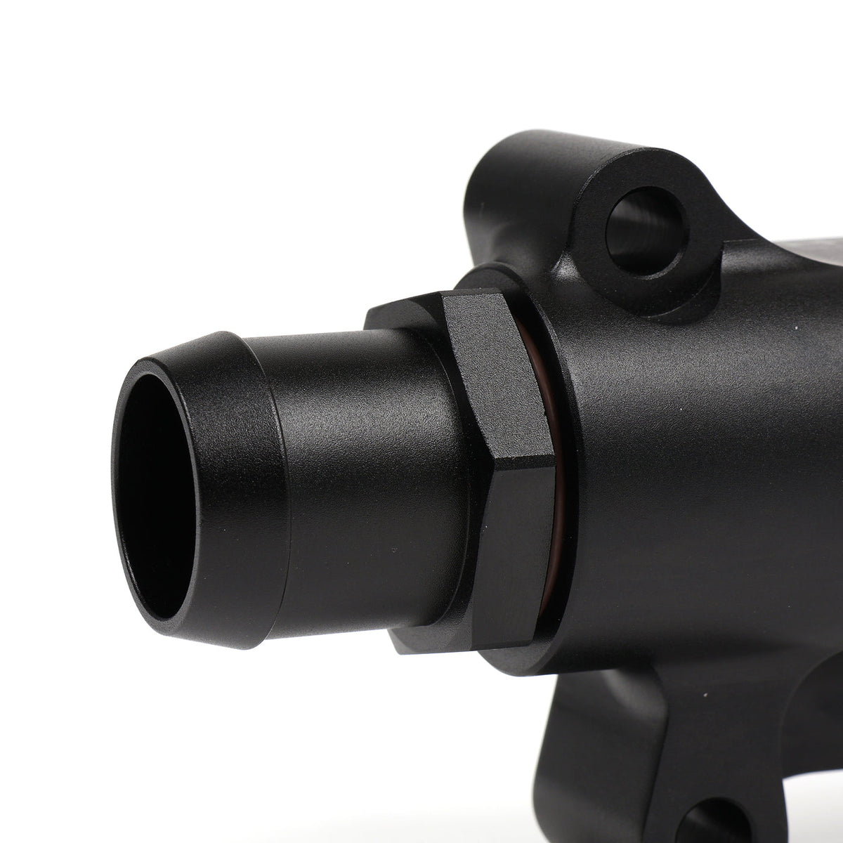 Hybrid Racing RBC RWD Coolant Port Adapter - installed orientation