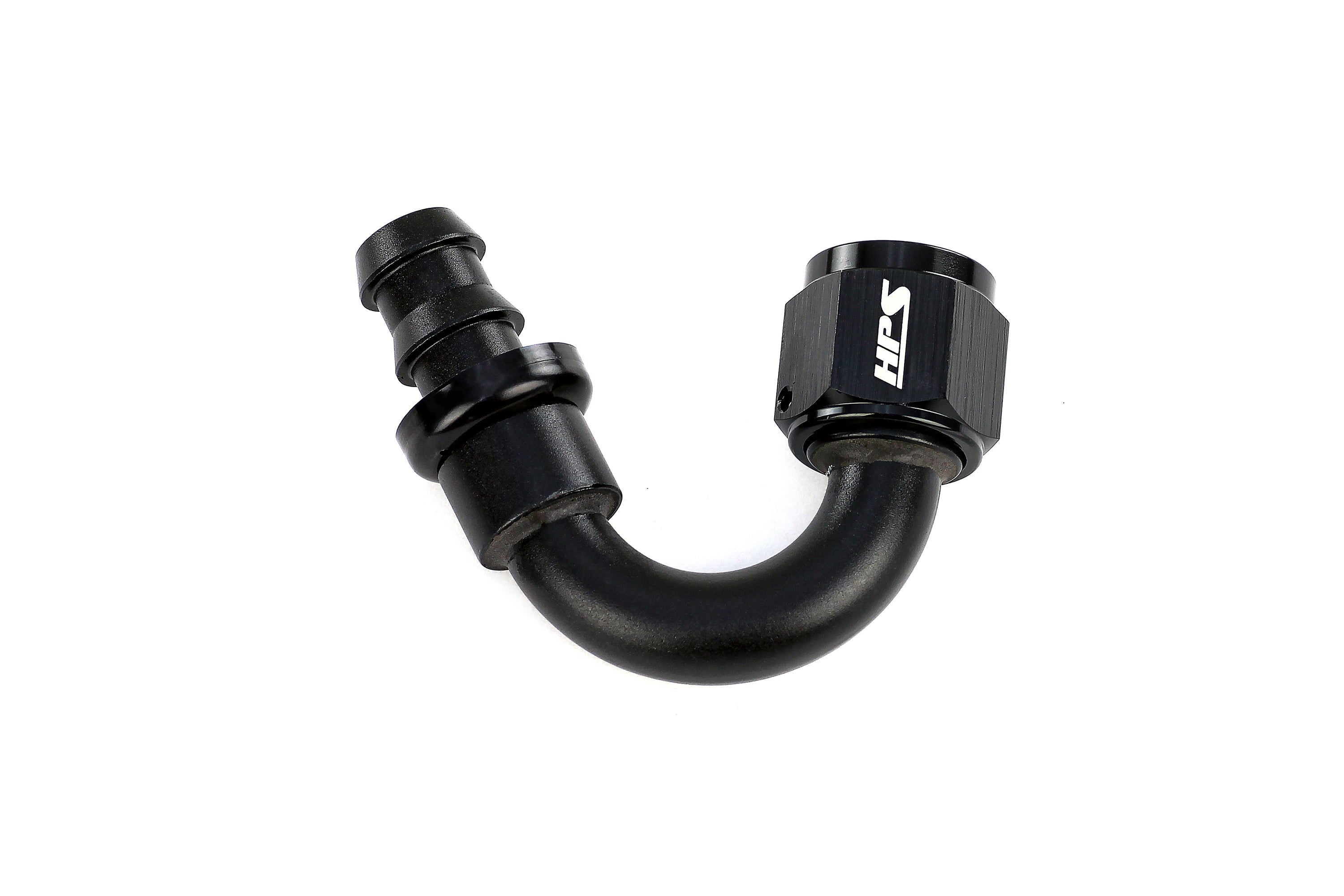 HPS Performance 150 Degree -10 Push-on Hose End to AN Female Aluminum Black