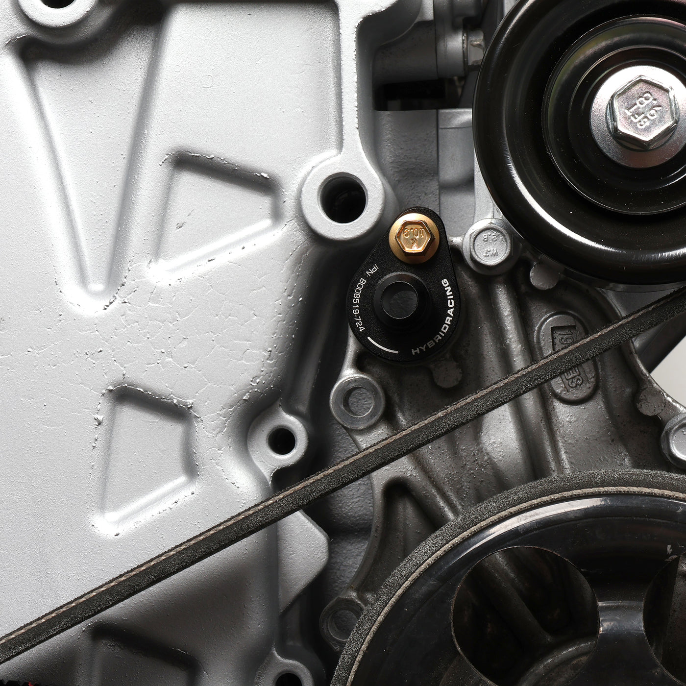 Hybrid Racing -6 AN Water Pump Port Fitting - complete installation