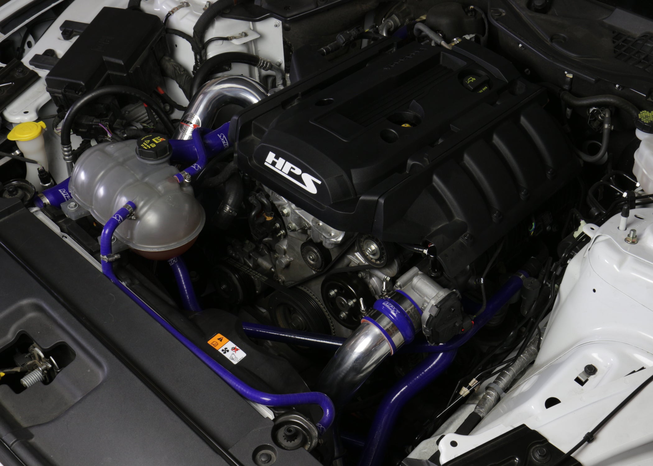 HPS Performance Intercooler Charge Pipe Kit (Cold and Hot Side) with Blue Boots, Black, 17-102WB