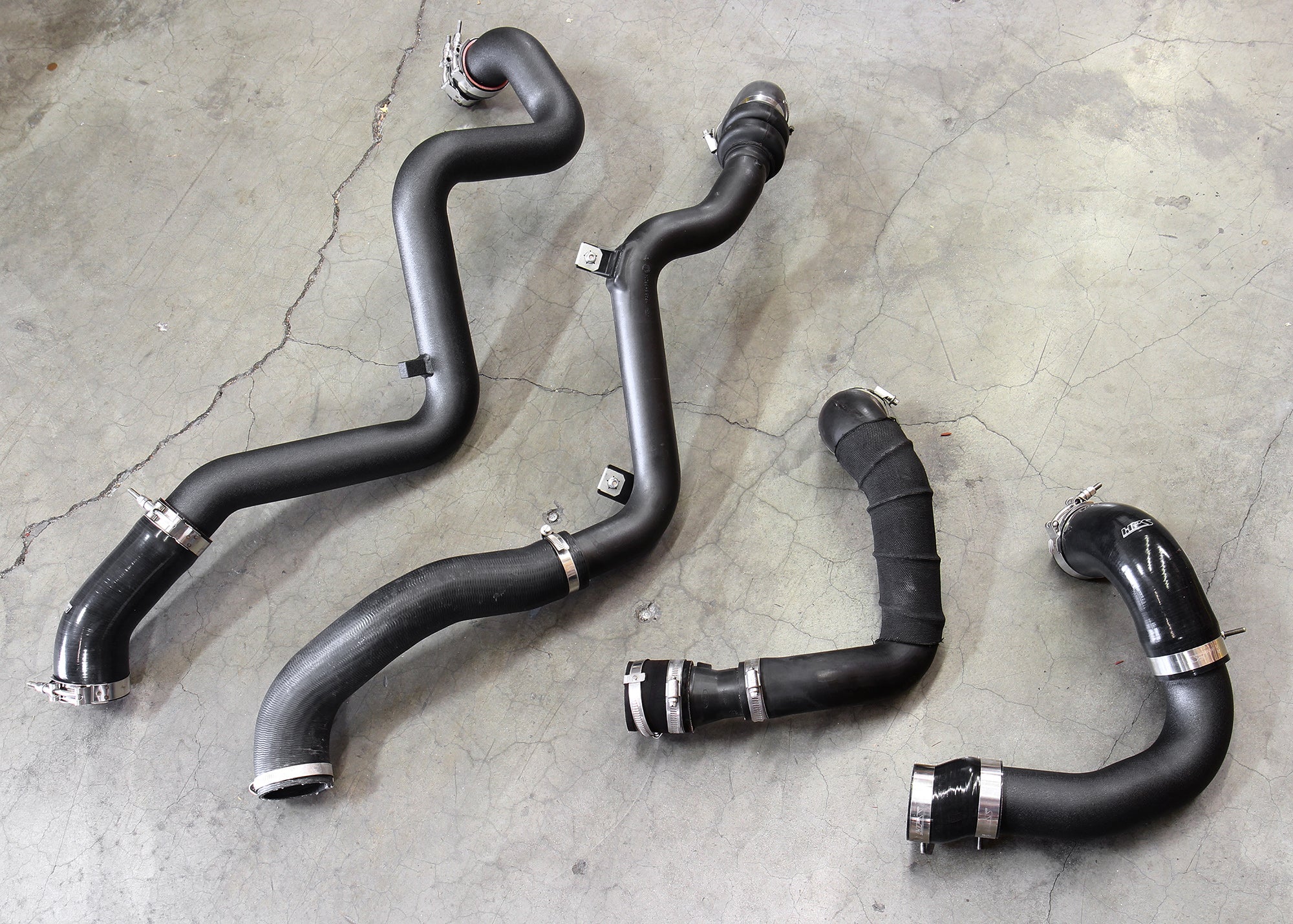 HPS Performance Intercooler Charge Pipe Kit (Cold and Hot Side), Black, 17-104WB