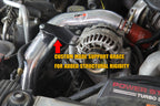 HPS Hot & Cold Side Charge Pipe with Orange CAC Hose Intercooler Boots, Black, 17-105WB