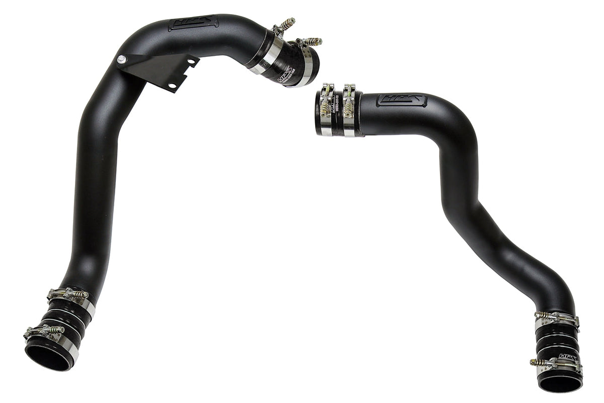 HPS Hot & Cold Side Charge Pipe with Black CAC Hose Intercooler Boots Black 17-145WB
