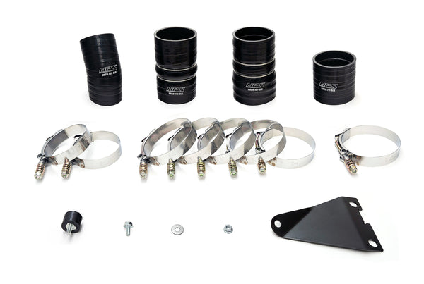 HPS Hot & Cold Side Charge Pipe with Black CAC Hose Intercooler Boots, Polished, 17-145P
