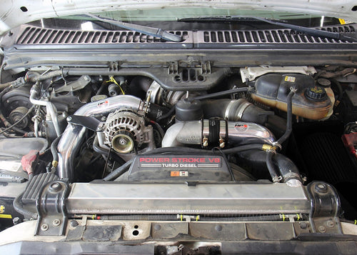 HPS Hot & Cold Side Charge Pipe with Black CAC Hose Intercooler Boots, Polished, 17-145P
