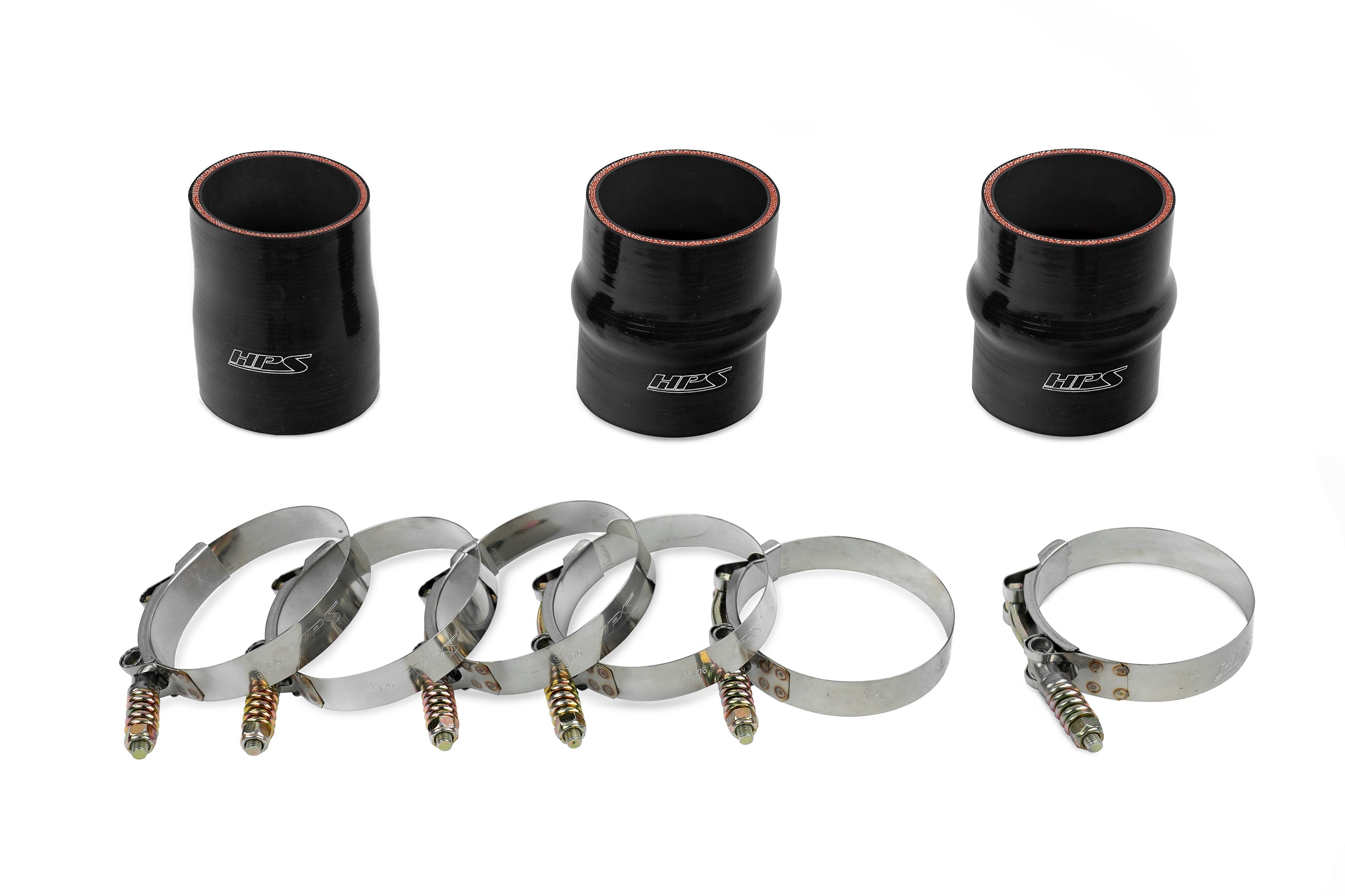 HPS Performance Intercooler Charge Pipe Kit (Hot Side), Black, 17-146WB