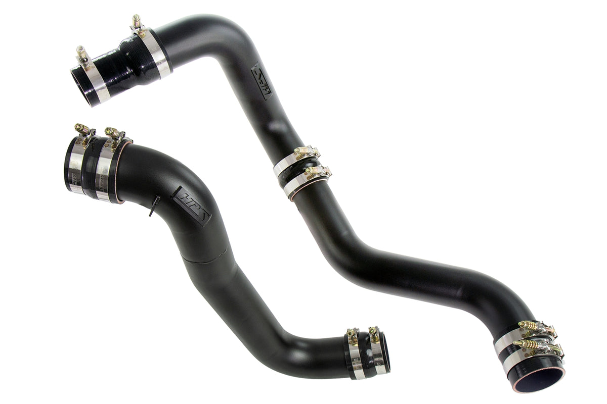 HPS Performance Stainless Steel Intercooler Charge Pipe Kit Cold and Hot Side Black 17-150WB