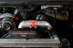 HPS Intercooler Charge Pipe (Cold Side) with Orange Boots, Red, 17-172R