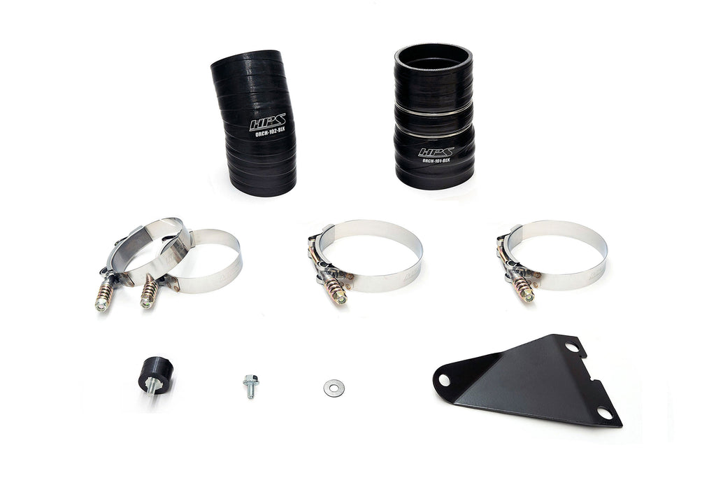 HPS Intercooler Charge Pipe (Hot Side) with Black Boots, Polished, 17-173P
