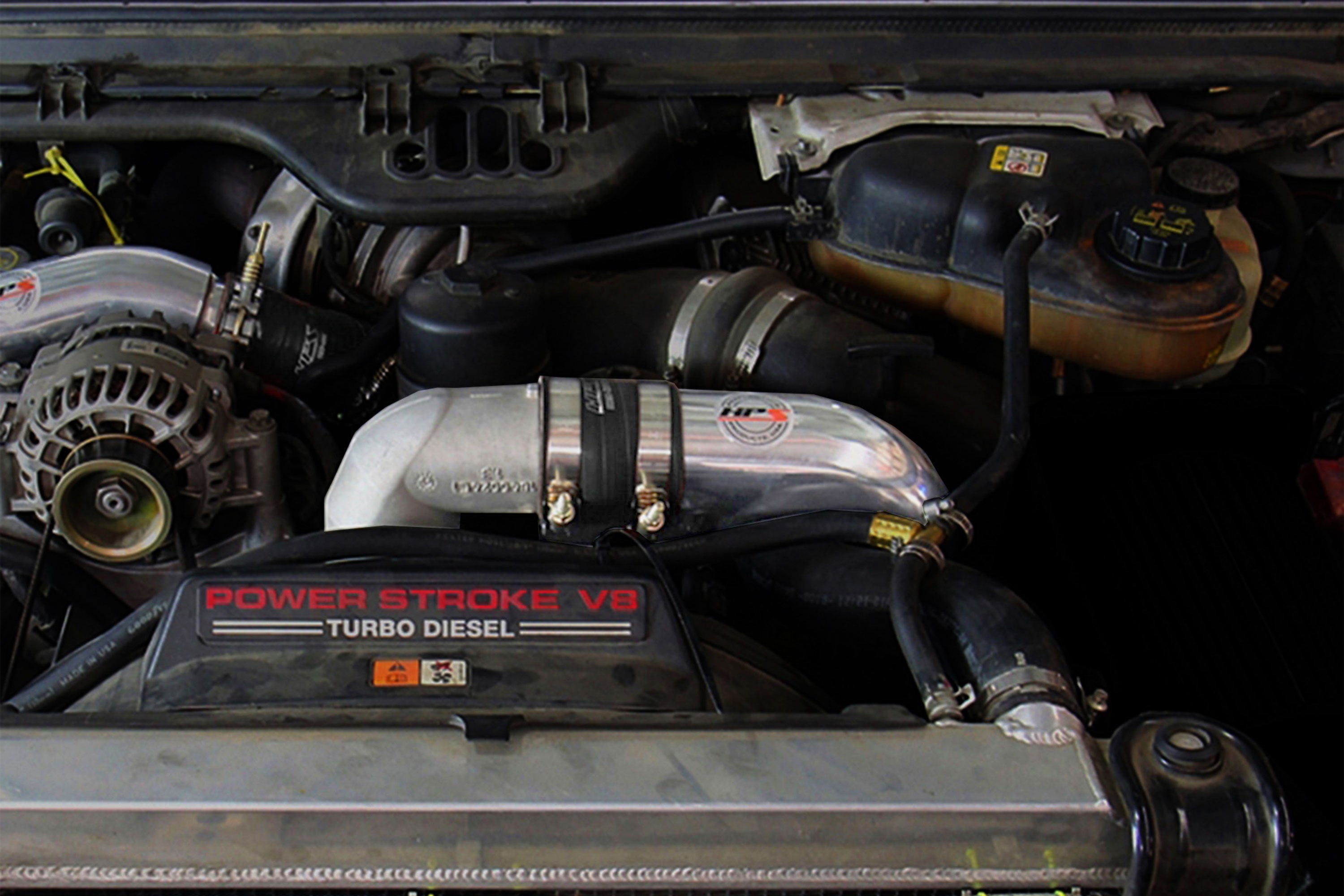 HPS Intercooler Charge Pipe (Cold Side) with Black Boots, Black, 17-174WB