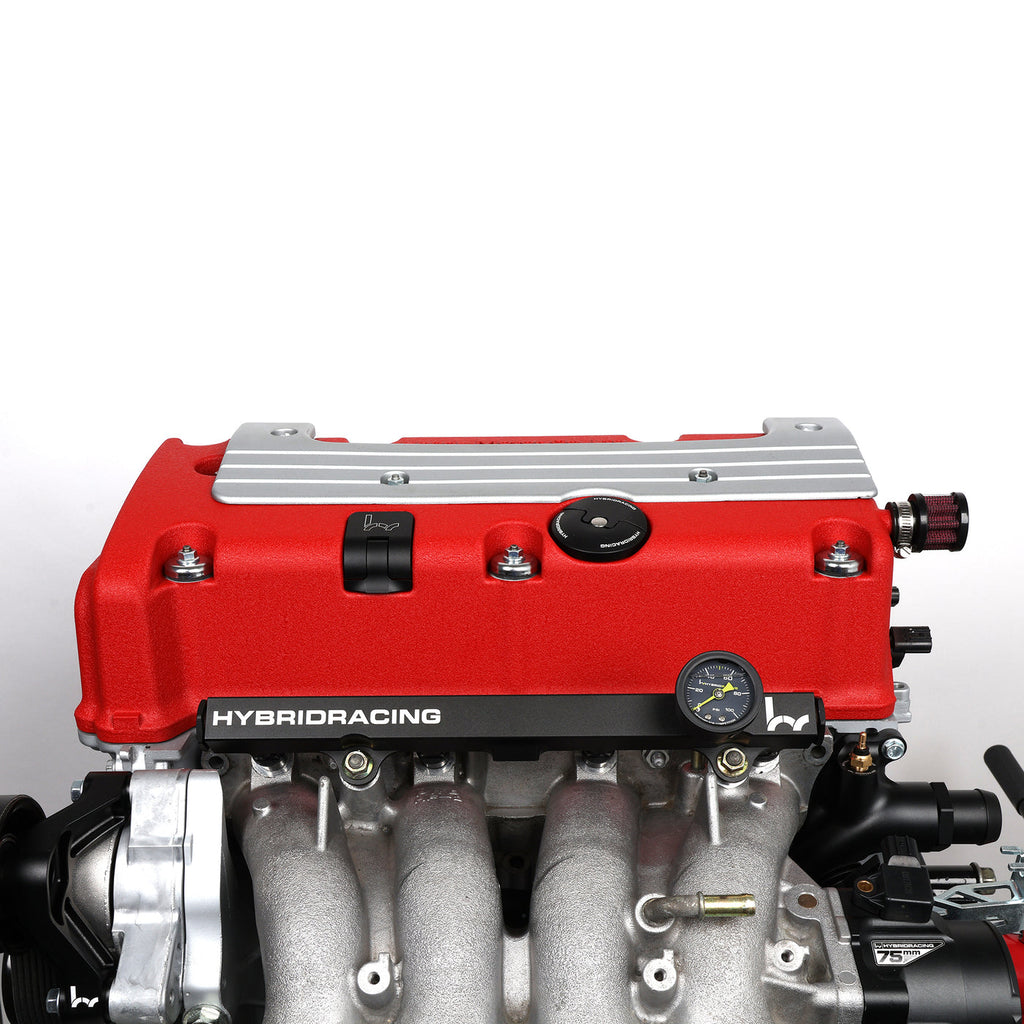 Hybrid Racing PRB FWD Coolant Port Adapter - installed engine bay