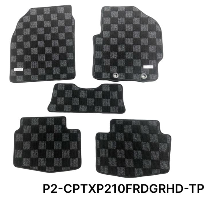 Phase 2 Motortrend (P2M) Checkered Carpet Race Floor Mats - Toyota GR Yaris RHD (2020+)