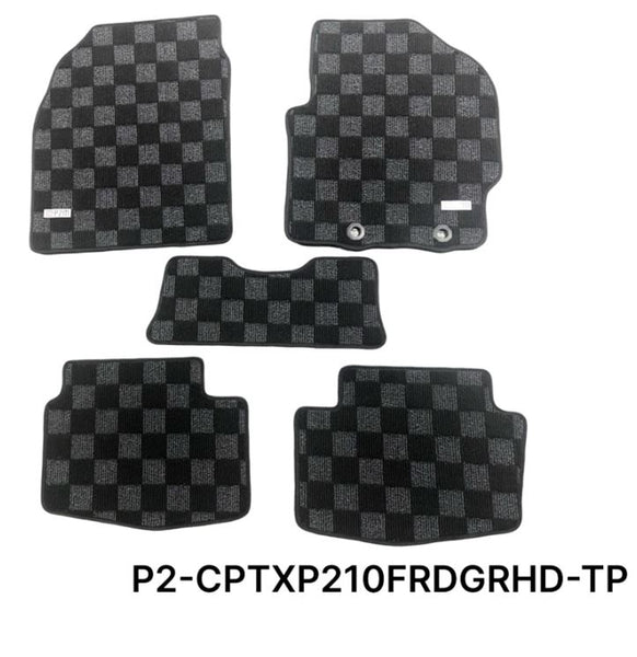 Phase 2 Motortrend (P2M) Checkered Carpet Race Floor Mats - Toyota GR Yaris RHD (2020+)