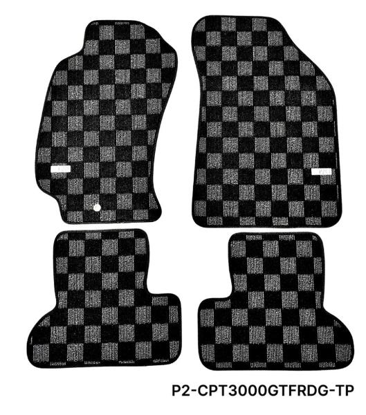 Phase 2 Motortrend (P2M) Checkered Carpet Race Floor Mats - Mitsubishi 3000GT (1991-1995)