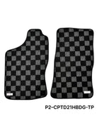 Phase 2 Motortrend (P2M) Checkered Flag Carpet Floor Mats - Nissan D21 Hardbody Pickup (1989-1994)