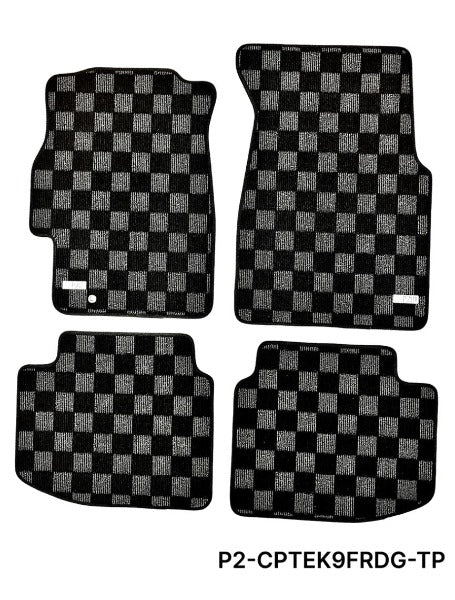 P2M Race Carpet Floor Mats 4pc Set - Honda Civic EK9 Hatch & Sedan (1996-2000) - P2-CPTEK9FRDG-TP