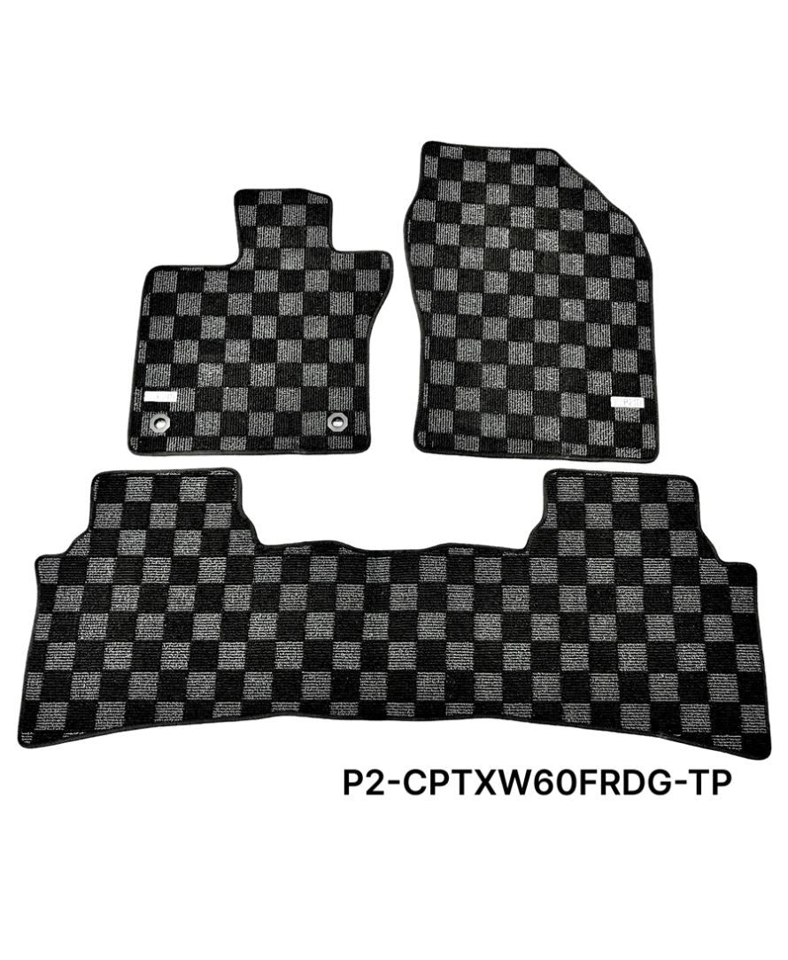 Phase 2 Motortrend (P2M) Checkered Carpet Race Floor Mats - Toyota Prius (XW60) (2023+)