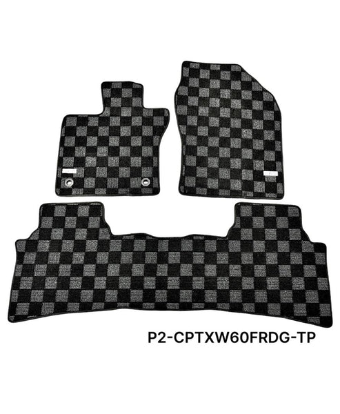 Phase 2 Motortrend (P2M) Checkered Carpet Race Floor Mats - Toyota Prius (XW60) (2023+)
