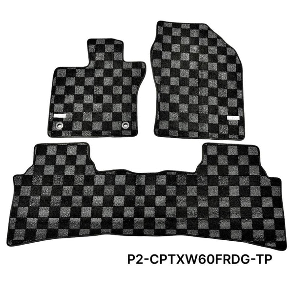Phase 2 Motortrend (P2M) Checkered Carpet Race Floor Mats - Toyota Prius (XW60) (2023+)