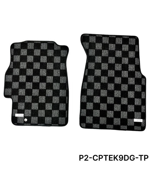 P2M Race Carpet Floor Mats Front Set - Honda Civic EK9 Hatch & Sedan (1996-2000) - P2-CPTEK9DG-TP