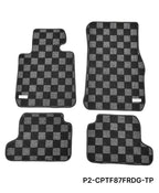 Phase 2 Motortrend (P2M) Checkered Carpet Race Floor Mats - BMW F22 2 Series & F87 M2
