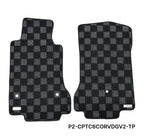 Phase 2 Motortrend (P2M) Checkered Carpet Race Floor Mats - Chevrolet C6 Corvette (2007.5-2013)