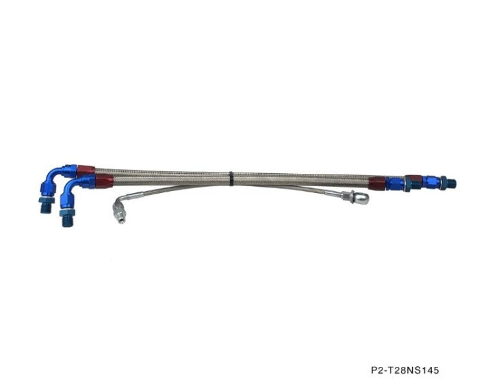 P2M Braided Stainless Turbo Lines - Nissan 240SX S14 S15 SR20DET - P2-T28NS145